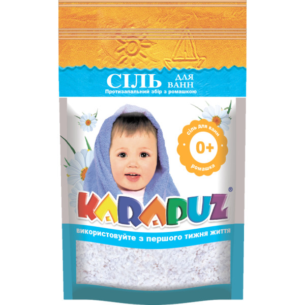 Фото - Сіль для ванни дитяча Карапуз 500 г ромашка (4820019620114)