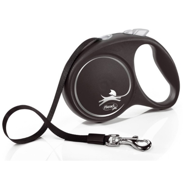 Фото - Поводок-рулетка для собак Flexi Black Design L 5 м Черный (4000498034101)