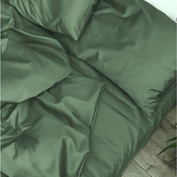 Фото - Простынь двуспальная MirSon 180x200 см Soft Touch of SATIN 017 Olive green (2200011284194)