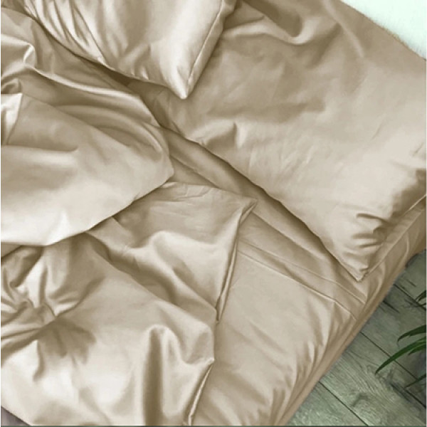Фото - Простынь двуспальная MirSon 180x190 см Soft Touch of SATIN 016 Creamy (2200011283685)