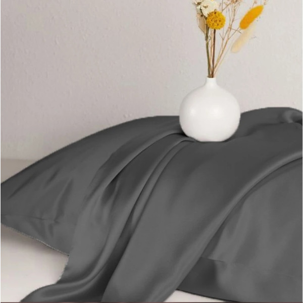 Фото - Простынь двуспальная MirSon 180х200 см Soft Touch of SATIN 005 Charcoal (2200011278193)