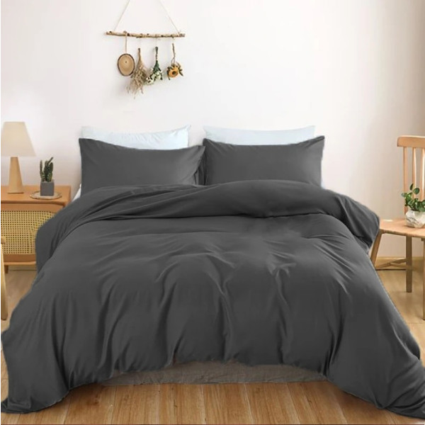 Фото - Простынь двуспальная MirSon 180х200 см Soft Touch of SATIN 005 Charcoal (2200011278193)