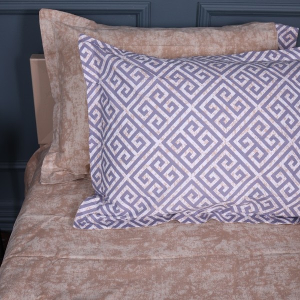 Фото - Простирадло двоспальне MirSon Поплін 00-4 Geometry Beige 180х200 см (2200009703164)