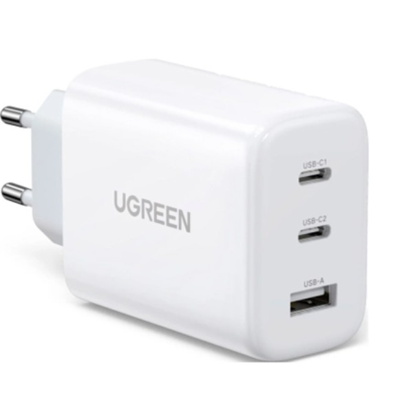 Фото - Сетевое зарядное устройство UGREEN 3xCD275 USB 65W 2xType-C+USB QC3.0 (90496)
