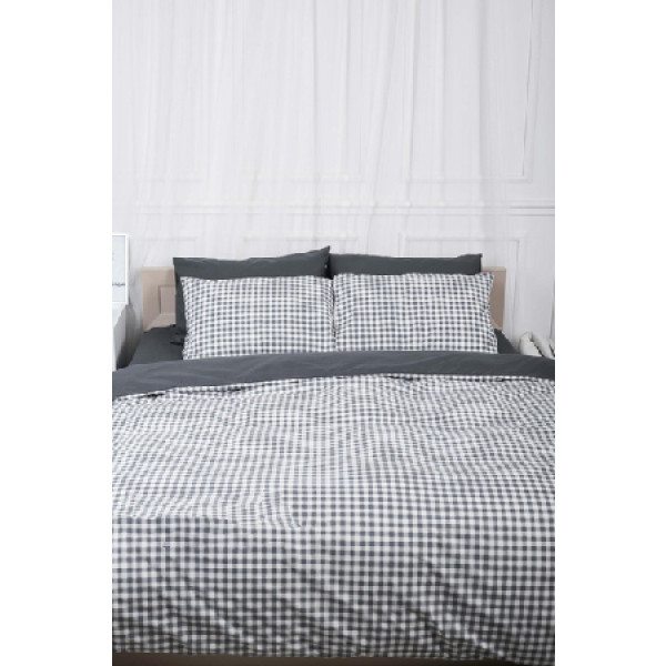 Фото - Комплект постільної білизни Moon&Star 160х220 Gray Square Ranforce Elite (MS-820000022)