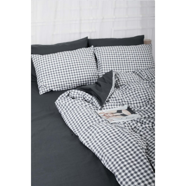 Фото - Комплект постільної білизни Moon&Star 160х220 Gray Square Ranforce Elite (MS-820000023)