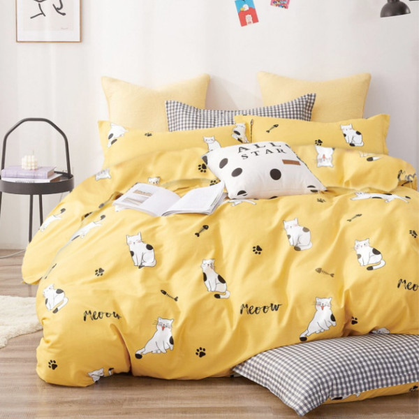 Фото - Комплект постільної білизни Zastelli Cates бязь 175х210 жовтий (19148)