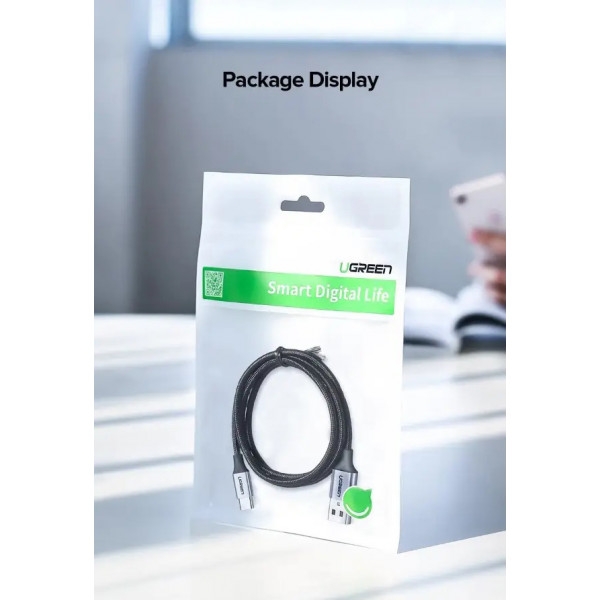 Фото - Кабель синхронізації даних UGREEN US288 USB 2.0 to USB Type-C 0.5m Black (60125)
