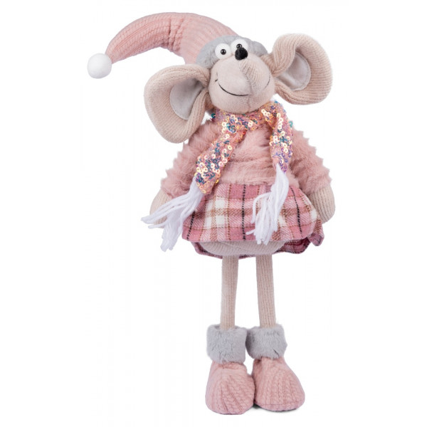 Фото - Декор New Year Novogod'ko Мишеня Дівчинка в рожевому 59 см (974786)