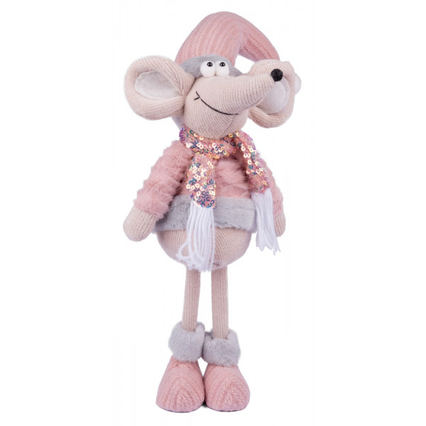 Фото - Декор New Year Novogod'ko Мишеня Хлопчик в рожевому 59 см (974642)