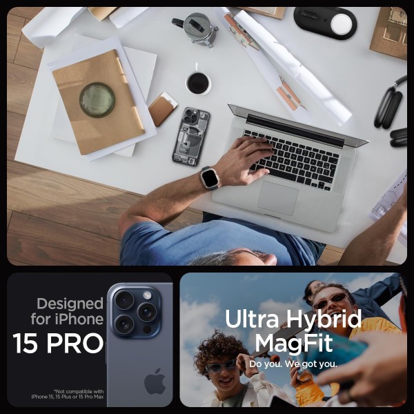 Фото - Чохол для смартфону Spigen for Apple iPhone 15 Pro Ultra Hybrid MagFit, Zero One (ACS06721)