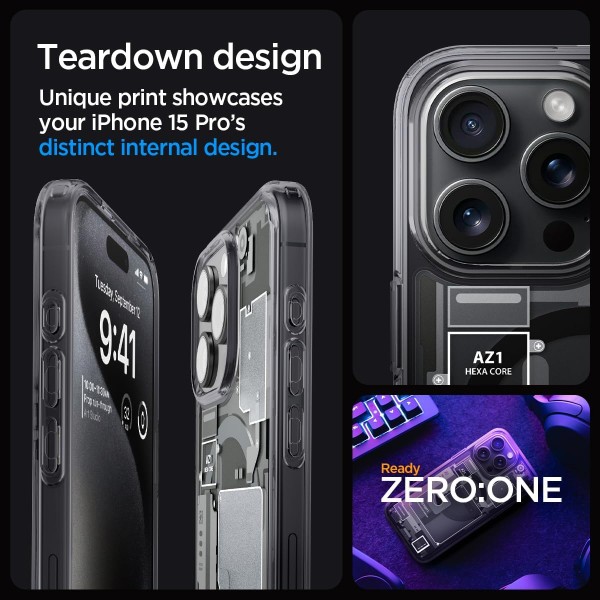 Фото - Чохол для смартфону Spigen for Apple iPhone 15 Pro Ultra Hybrid MagFit, Zero One (ACS06721)