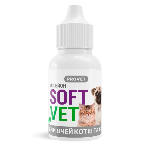 Фото - Лосьон для кошек и собак ProVET SOFTVET для гигиены глаз 15 мл (4823082440078)