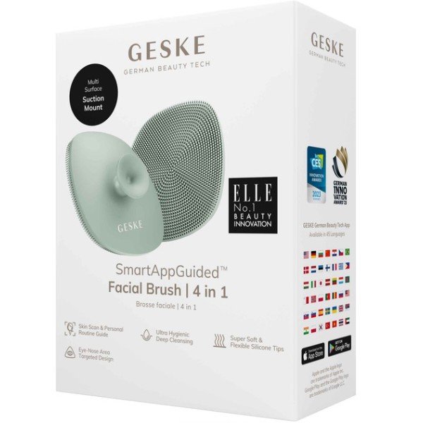 Фото - Щітка для чищення обличчя GESKE Facial Brush 4 в 1 зелений з тримачем (GK000038GN01)