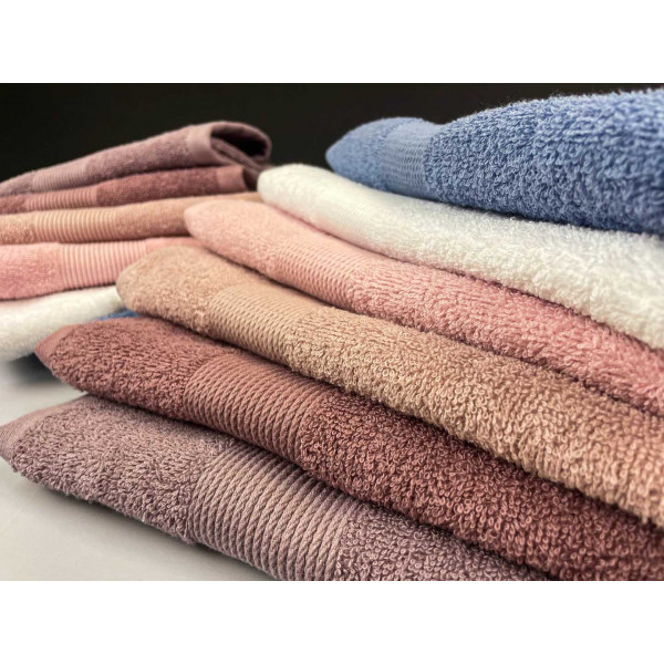 Фото - Рушник для рук GM Textile синій махровий з бордюром 40х70