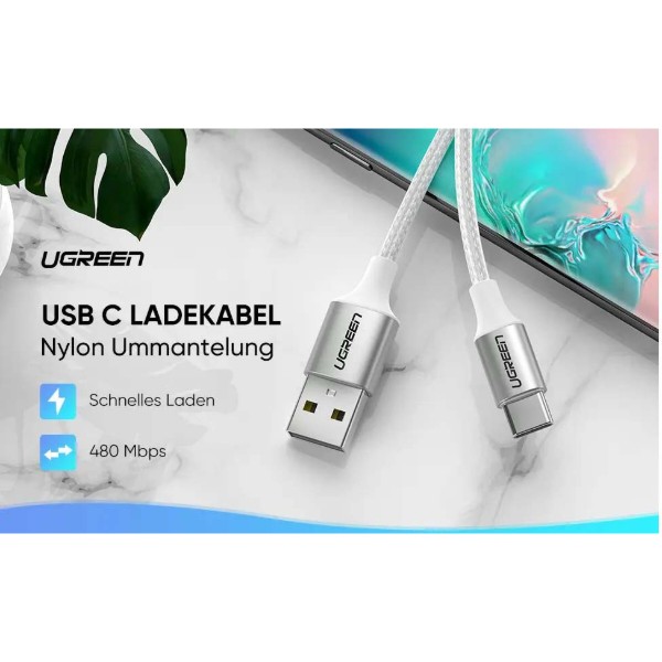 Фото - Кабель UGREEN USB 2.0 AM-Type-C M 3m US288 (60409)
