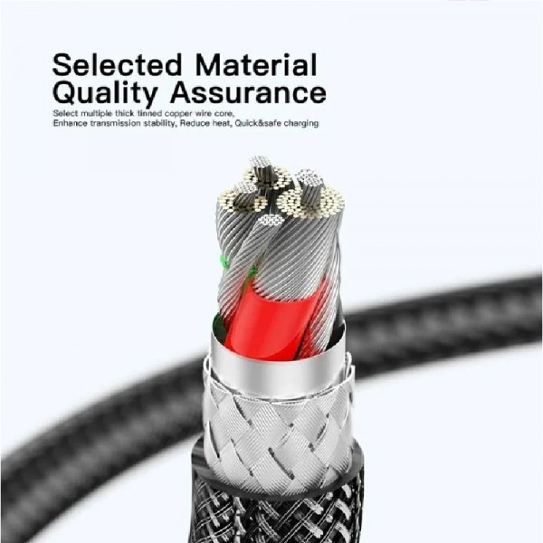 Фото - Кабель синхронізації даних Essager Interstellar Transparent Design USB Charging Cable Type C to Lightning 1m Black (EXCTL-XJ01-P)