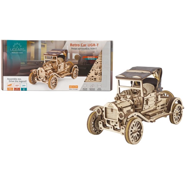 Фото - 3D пазли Ugears Ретро автомобіль (70175)