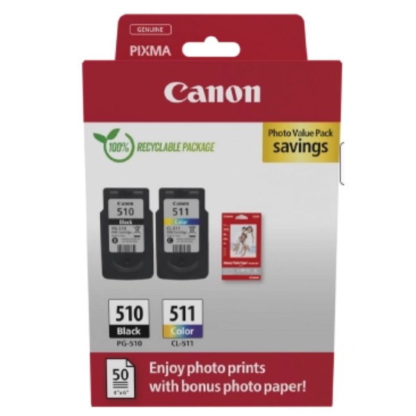 Фото - Картриджі для струменевих принтерів Canon PG-510Bk/CL-511 цв. Multi Pack (2970B010)