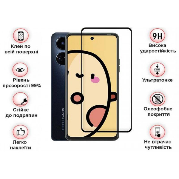 Фото - Захисне скло для смартфону BeCover for Tecno Camon 19 Neo (CH6i) Black (708168)