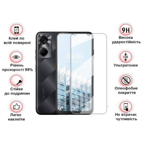 Фото - Захисне скло для смартфону BeCover for Tecno Pop 6 Pro (BE8) Crystal Clear Glass 3D (708555)