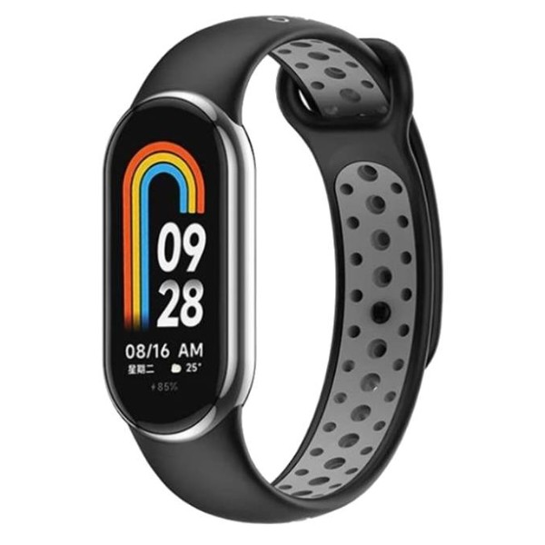 Фото - Ремешок для фитнес-браслета BeCover Vents Style for Xiaomi Mi Smart Band 8 Black-Gray (709415) Фото - Ремешок для фитнес-браслета BeCover Vents Style for Xiaomi Mi Smart Band 8 Black-Gray (709415)