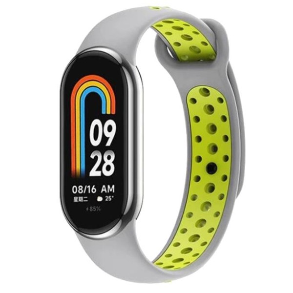 Фото - Ремешок для фитнес-браслета BeCover Vents Style for Xiaomi Mi Smart Band 8 Gray-Green (709418)