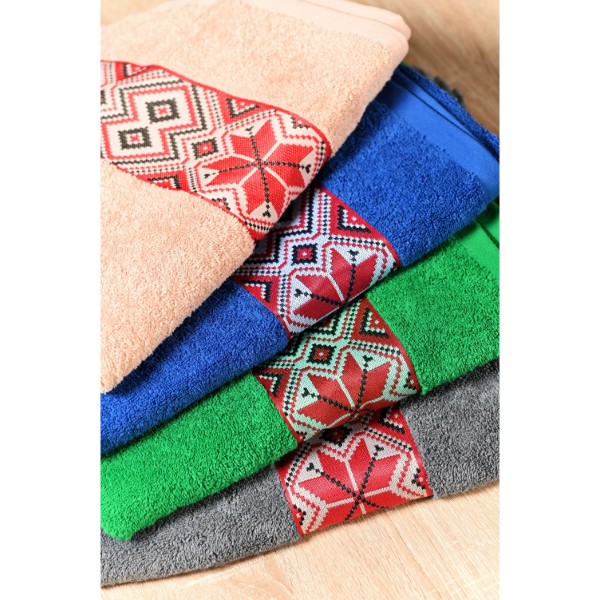 Фото - Полотенце банное GM Textile махровое синее Единство 70х140