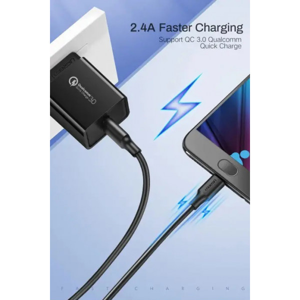 Фото - Кабель UGREEN US289 USB 2.0 to Micro 0.25m Black (60134)