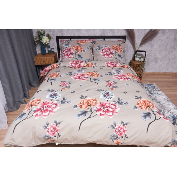 Фото - Комплект постільної білизни Moon&Star Бязь Gold Люкс Peony Brown 160х220 (MS-820001901)
