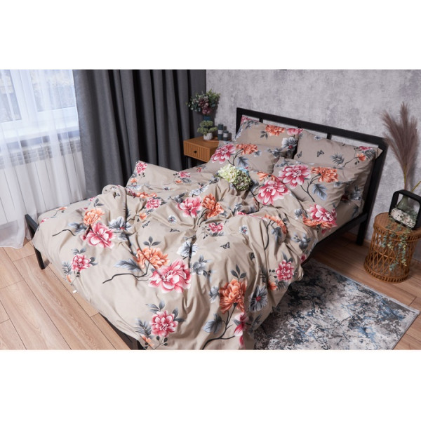 Фото - Комплект постільної білизни Moon&Star Бязь Gold Люкс Peony Brown 160х220 (MS-820001901)