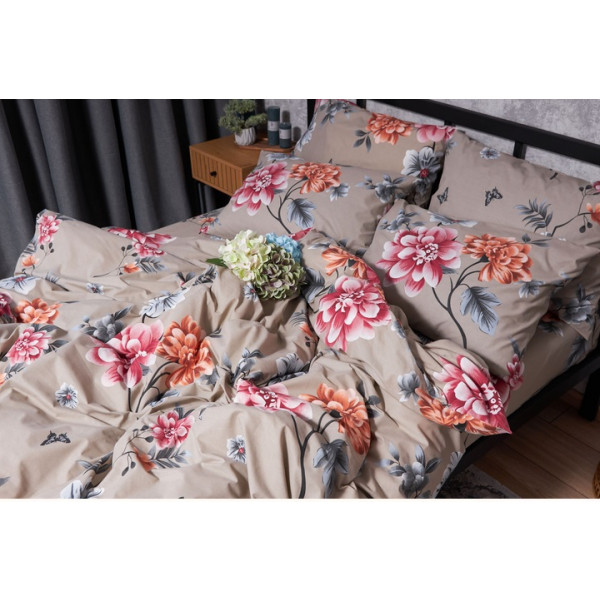 Фото - Комплект постільної білизни Moon&Star Бязь Gold Люкс Peony Brown 160х220 (MS-820001898)