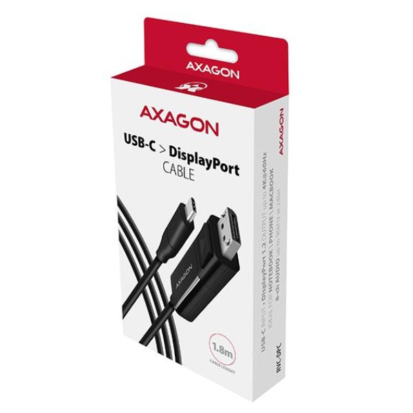 Фото - Кабель AXAGON RVC-DPC USB-C-DisplayPort 1.8м Black (RVC-DPC)