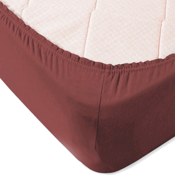 Фото - Простирадло односпальне GM Textile на гумці коричневе 90х200х25