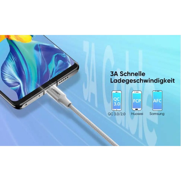 Фото - Кабель UGREEN USB 2.0 AM-Type-C M 3m US288 (60409)