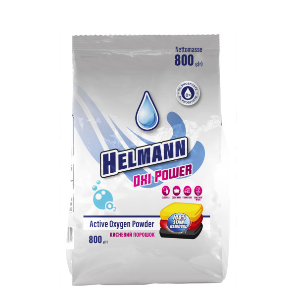 Фото - Пральний порошок Helmann Oxi Power д/всіх типів прання 800 г (4820268103932)