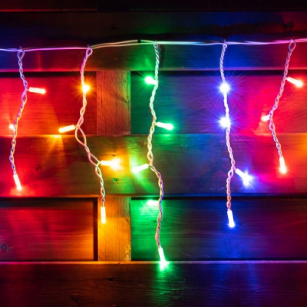 Фото - Гирлянда-штора Novogod'ko уличная Бахрома 80 LED разноцветная 5.5 м (801195) Фото - Гирлянда-штора Novogod'ko уличная Бахрома 80 LED разноцветная 5.5 м (801195)