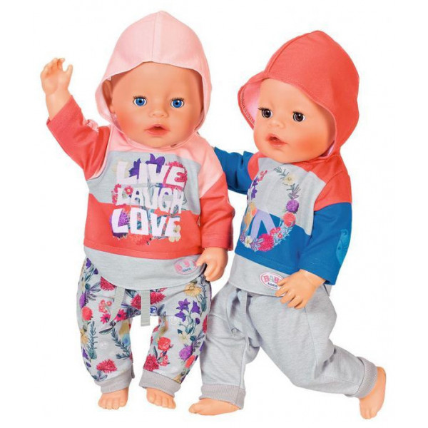 Фото - Одяг та аксесуари для ляльки Zapf Трендовий спортивний костюм Рожевий (826980-1)