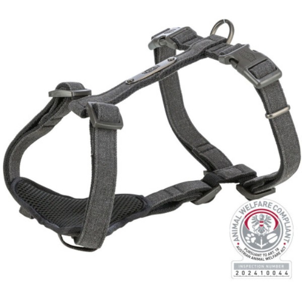 Фото - Шлея для собак Trixie CityStyle H-harness бавовна S–M 42–60 см 15 мм чорна (4053032683273)