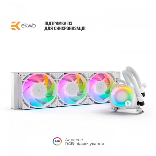 Фото - Водяна система охолодження EKWB EK-Nucleus AIO CR360 Lux D-RGB - White (3831109897850)