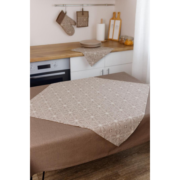 Фото - Скатерть квадратная Прованс наперон Корица 85х85 см (041155)