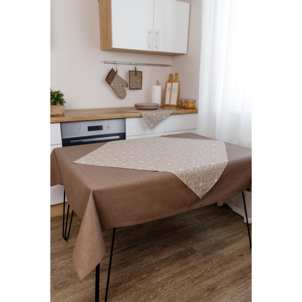 Фото - Скатерть квадратная Прованс наперон Корица 85х85 см (041155)