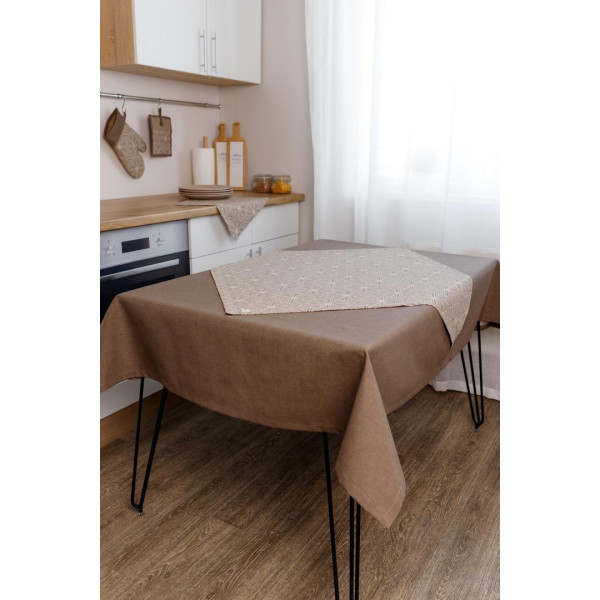 Фото - Скатерть квадратная Прованс наперон Корица 85х85 см (041155)