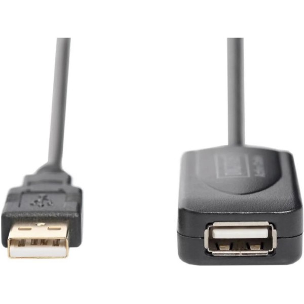 Фото - Кабель USB type A - USB type A Digitus USB 2.0 Active Cable, A/M-A/F, 5 м Black (DA-70130-4)