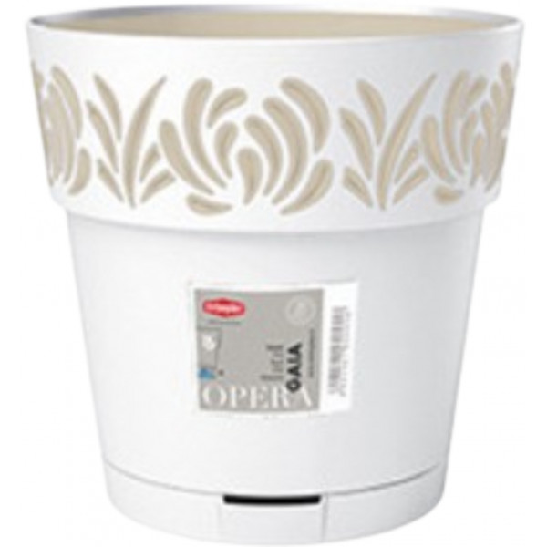 Фото - Вазон Stefanplast OPERA Gaia 15 см белый/травертин 88300