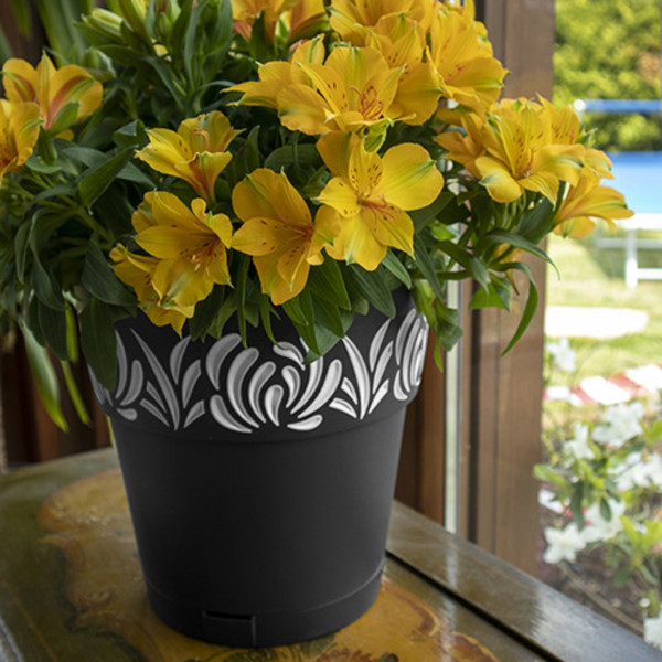 Фото - Вазон Stefanplast OPERA Gaia 15 см графит/св.серый 88303