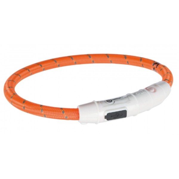 Фото - Нашийник LED для собак Trixie Flash Light Ring USB помаранчевий розмір XS-S 35 см/7 мм (4053032127036)