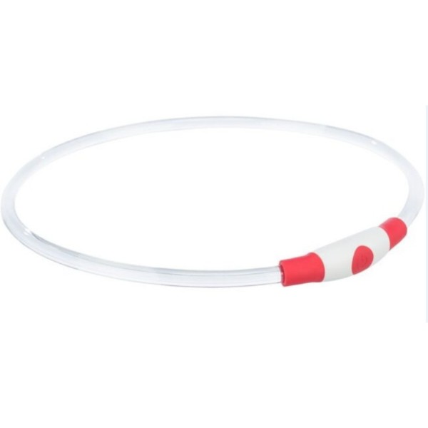 Фото - Нашийник LED для собак Trixie Flash Light Ring USB червоний  розмір  L–XL 65 см/8 мм (4057589126634)