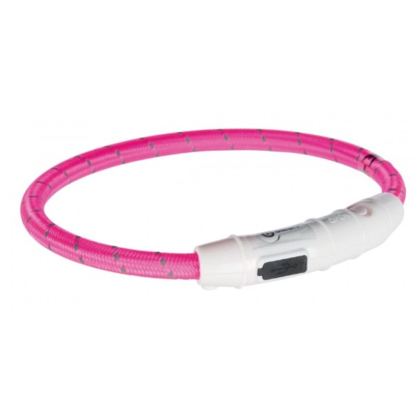 Фото - Нашийник LED для собак Trixie Flash Light Ring USB рожевий розмір XS-S 35 см/7 мм (4053032127067)