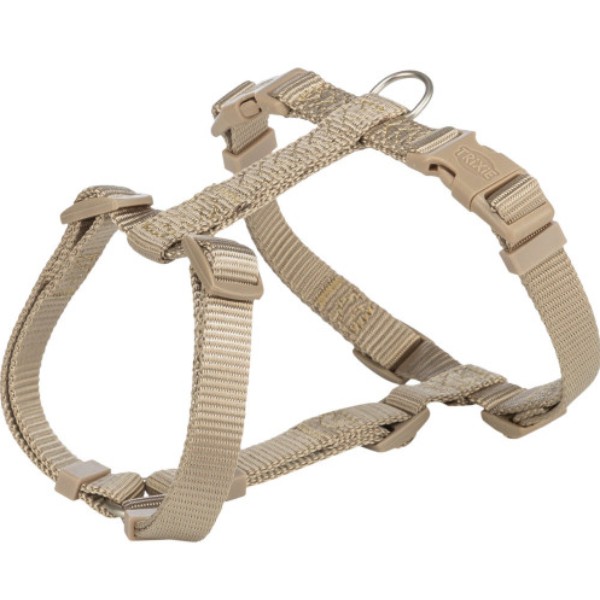 Фото - Шлея для собак Trixie Premium H-harness M–L 52–75 см 20 мм пісочна (4053032673199)